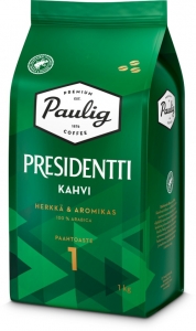 Кофе в зёрнах President Paulig 1000 гр