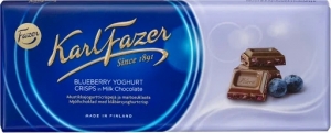 Шоколад молочный с черничным йогуртом и криспами Fazer 200 гр