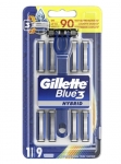 Ручка + 9 лезвий для бритья Gillette Blue3 Hybrid 