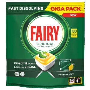 Таблетки для посудомойки лимон Fairy Original All in One 100 шт