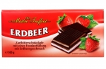 Шоколад тёмный с начинкой крем клубника Maître Truffout 100 гр