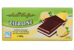 Шоколад тёмный с начинкой крем лимон Maître Truffout 100 гр