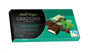 Шоколад тёмный с мятной начинкой Maître Truffout 100 гр