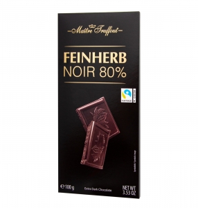 Шоколад тёмный Maître Truffout Premium Extra Dark 80% 100 гр
