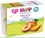 Фруктовое пюре яблоко персик манго HiPP Organic с 4 мес 4 x 100 гр