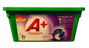Капсулы для стирки цветного белья A+ Active4 Color 22 шт